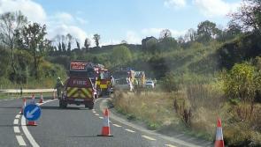 Emergency services at the scene of a crash in Laois