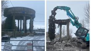 End of an era: Irish Rail demolish historic water tower at Laois train station
