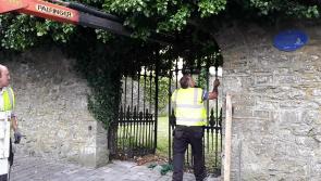 Watch the historic St Peter's gates in Portlaoise being taken away for restoration