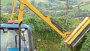 CAUTION - Hedgecutting on busy Laois Offaly road 