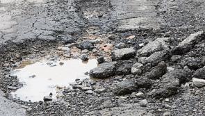 Giant potholes on Laois national road the links with Kilkenny and Kildare motorway