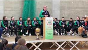 WATCH: Pat Critchley speaks at the Scoil Chríost Rí double All-Ireland homecoming 