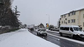 WATCH: Snow hazards on Laois roads as traffic impacted in Portlaoise #sneachta