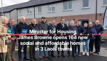 WATCH: Over 160 new Laois homes opened by Minister for Housing James Browne 
