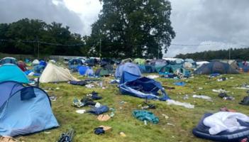 Laois charities salvage chairs, tables and tents at Electric Picnic campsites