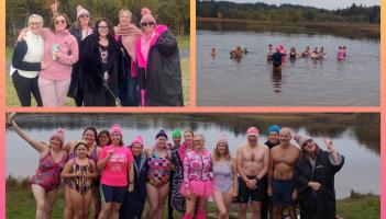 PICTURES: Hardy swimmers jump in Portarlington lake for Laois Swim in Pink
