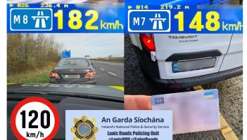 'Dangerously high speeds' on Laois motorway