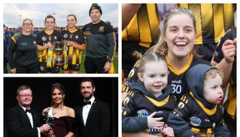 Arien Delaney, Aimee Collier and Sarah-Anne Fitzgerald react to Camross' Leinster Championship victory