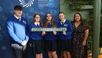Laois students impress President Catherine Connolly at Irish language competition