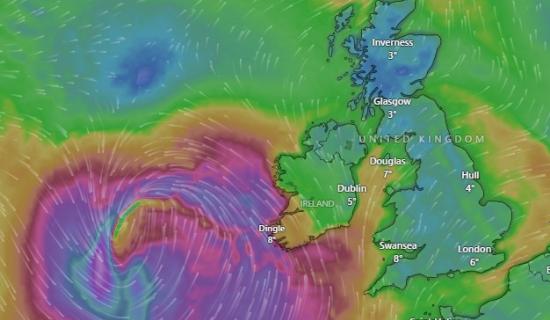 LIVE: Watch Hurricane Lorenzo as it moves towards Ireland across the Atlantic Ocean