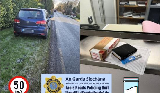 'Cocaine doesn&rsquo;t make you a better driver,' Laois Garda&iacute; issue warning amid daily arrests in 2026