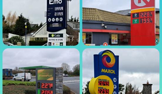 PHOTOS: Fuel prices around Laois continue to rise, Government set to meet on support packages