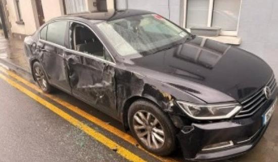 'I'm a bit shocked' parked car in Laois smashed by passing tractor and slurry tank