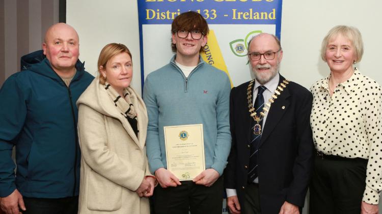 Laois student recognised in national Lions Club ambassador competition
