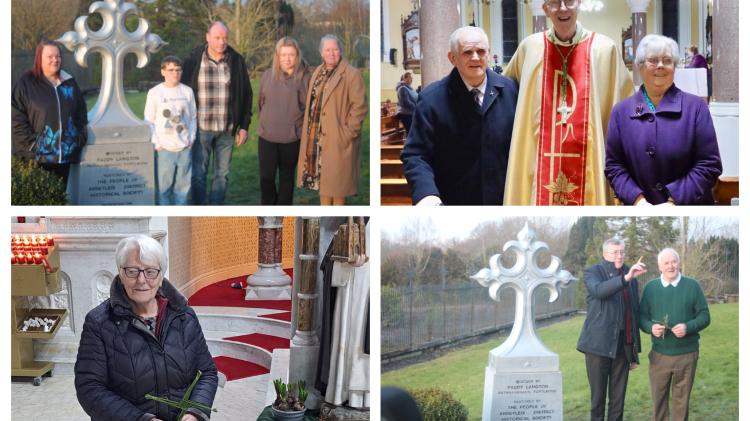 Laois locals gather for official unveiling of restored Abbeyleix Brigidine cross