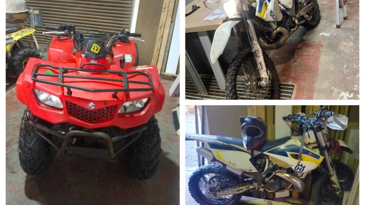 Garda&iacute; issue appeal over quad and motorbike stolen in Laois