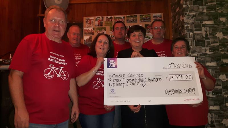 EasyRiders present 2016 cycle proceeds to the Cuisle Centre.