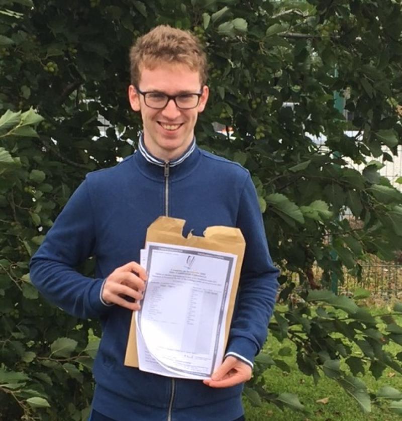 Domhnall O'Farrell from Mountrath Community School who got the maximum 625 points in his Leaving Cert exams