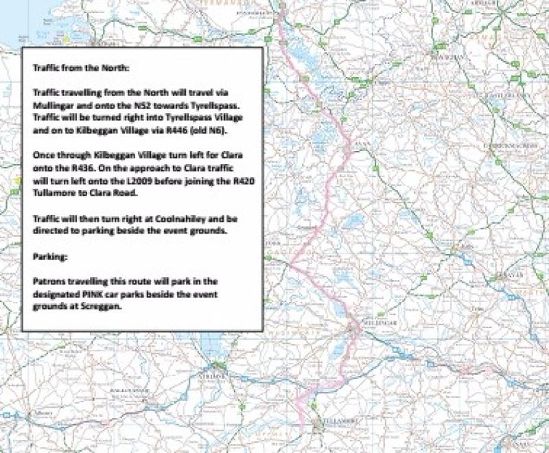 The route from Donegal and the North to the 2017 National Ploughing Championships