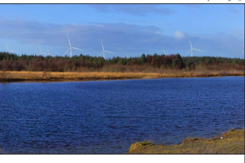Photomontage of the proposed Moanvale wind farm, seen from Derryounce Lake in Portarlington.