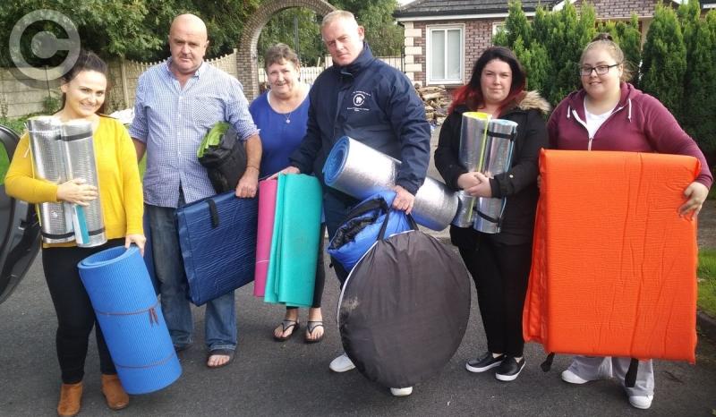  Tom Duffy (Portlaoise) donates Electric Picnic camping equipment to Feed the Homeless Inner City Dublin volunteers. Pic: Stan Henderson