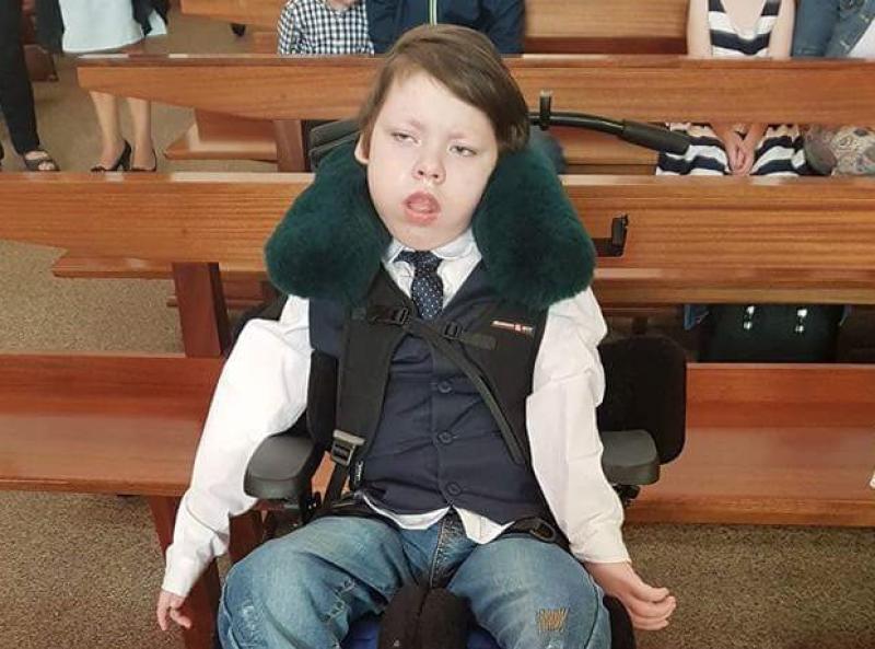 Ben Connolly making his communion with Kolbe Special School in St Peter & Paul's Church Portlaoise in May 2017.