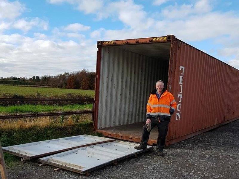 Steel container used as bridge at tourist hub Derryounce Lakes Portarlington 