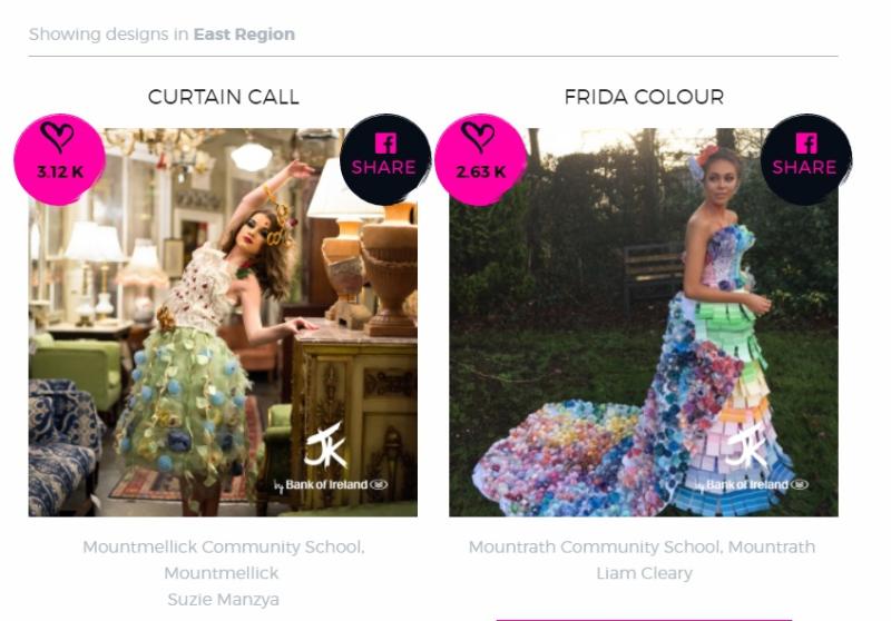 Two Laois designs are leading Junk Kouture Eastern Regional Lifeline votes