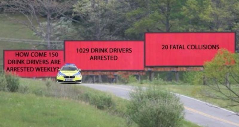 Gardai use 'Three Bilboards Outside Borris-in-Ossory' to share drink driving message