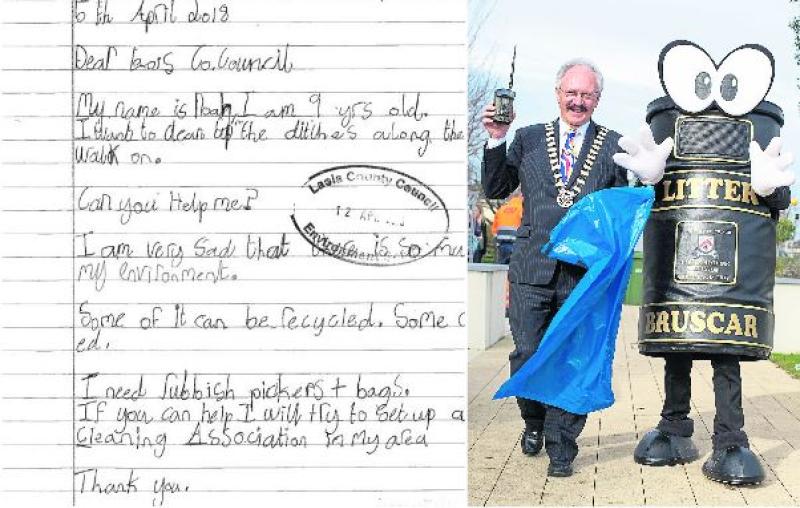 Nine-year-old boy pens letter to Laois County Council for Clean Up Laois Week 