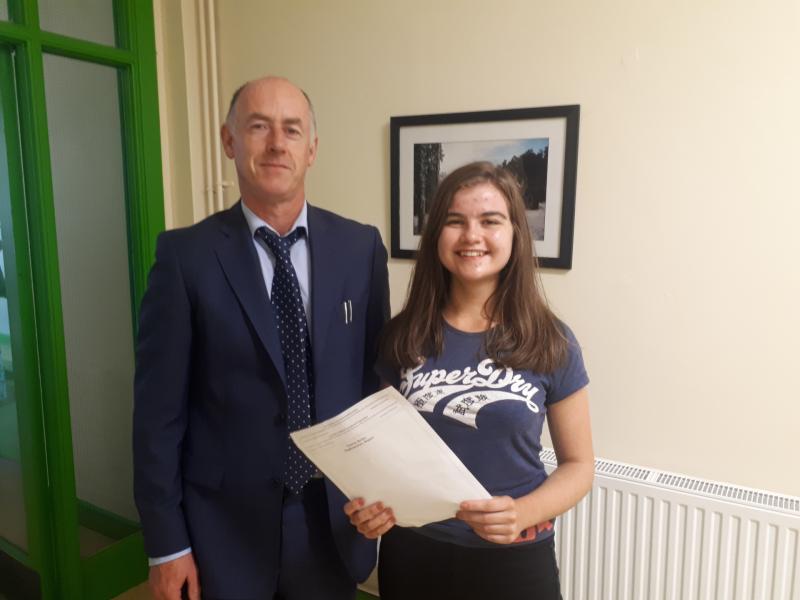 Joy in Heywood Community School with Leaving Cert results with one student achieving 625 points 