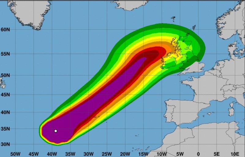 Red Weather Warnings likely in Ireland for Hurricane Lorenzo forecaster warns