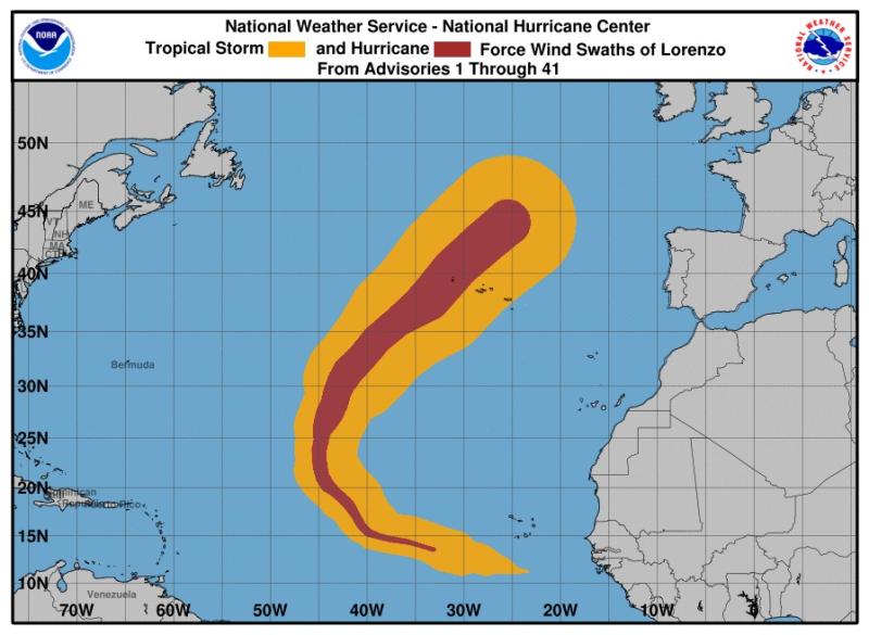 HURRICANE LORENZO STORM LORENZO