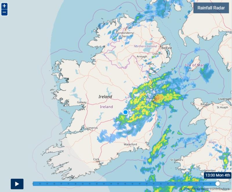 WEATHER ALERT: Met Éireann issues rainfall warning for five counties