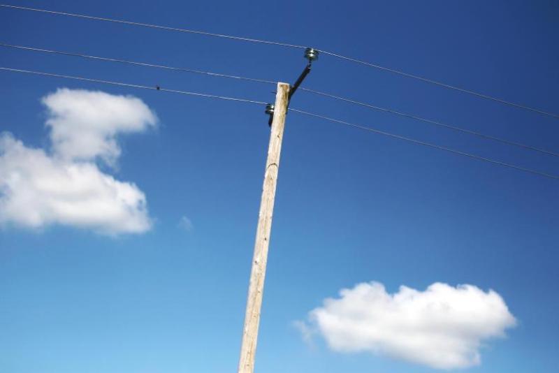 Telephone pole blocking driver vision in Laois town