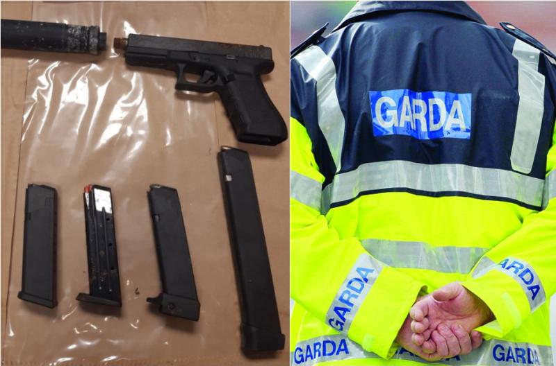 Gardaí seize gun, magazines, ammunition, a silencer and €5,000 worth of suspected cocaine in search