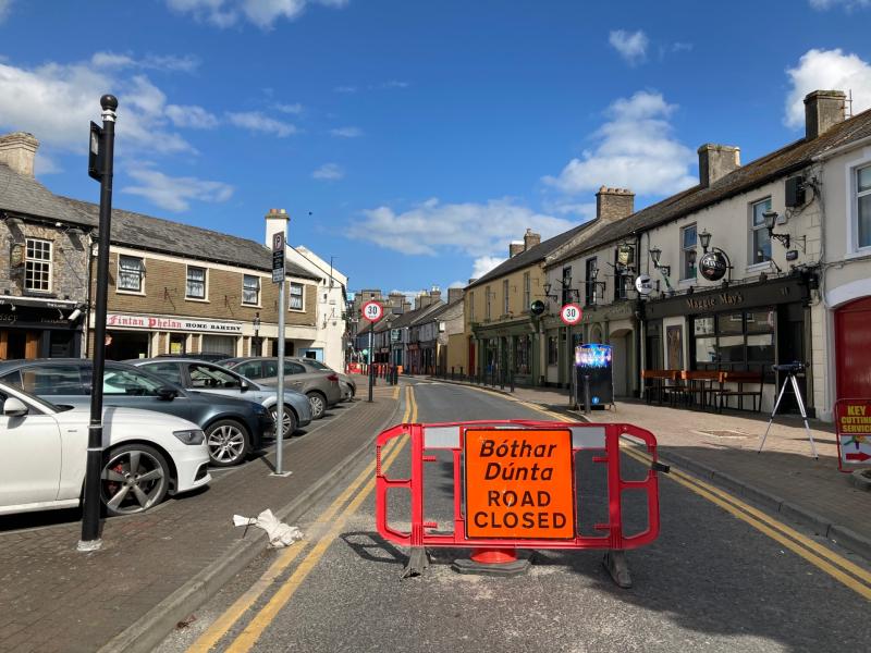 Portlaoise Main Street begins complete closure 24 hours a day
