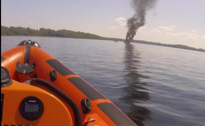 Five rescued from cruiser on fire in Lough Derg