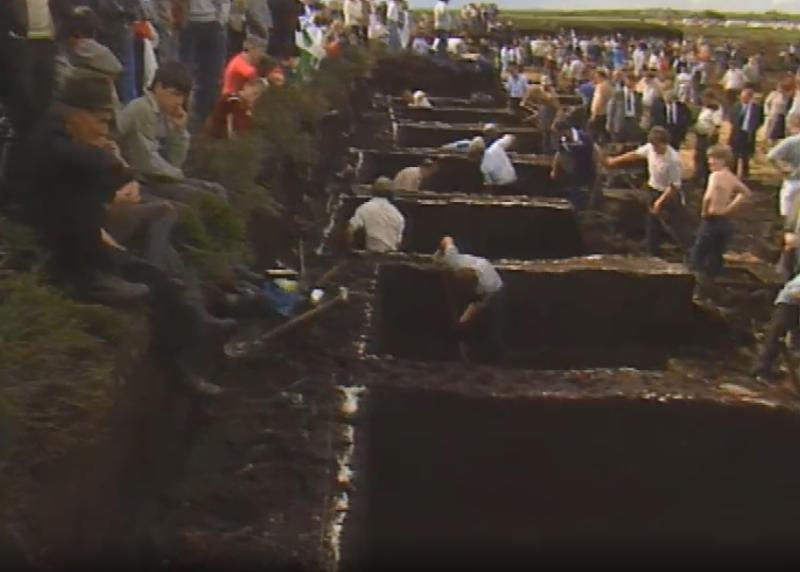 WATCH: Amazing archive footage of 'All Ireland Turf Cutting Competition' in Offaly in 1985