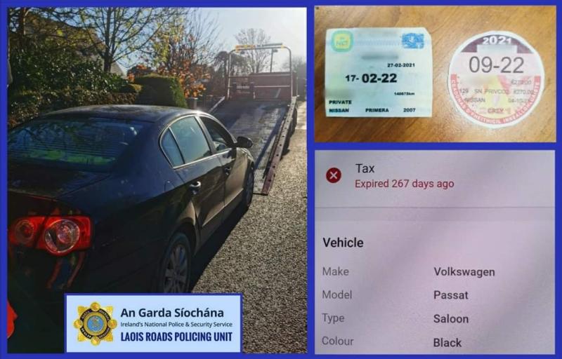 Laois Gardai allege 'photocopied' tax and insurance discs used on car