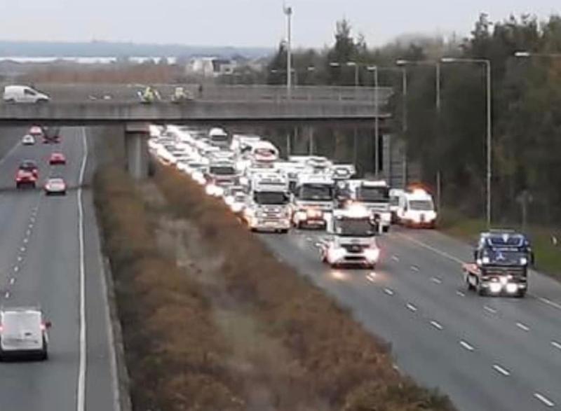 Extremely heavy traffic and motorway delays  as truckers stage second protest