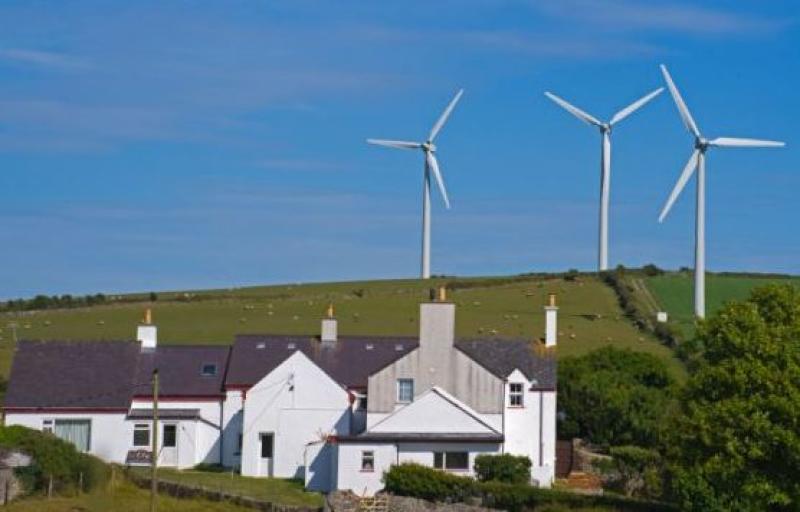 wind turbines house