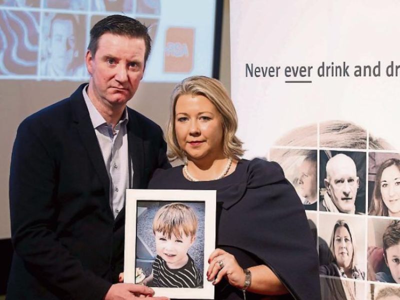Gillian and Ronan Treacy with photo of son Ciaran