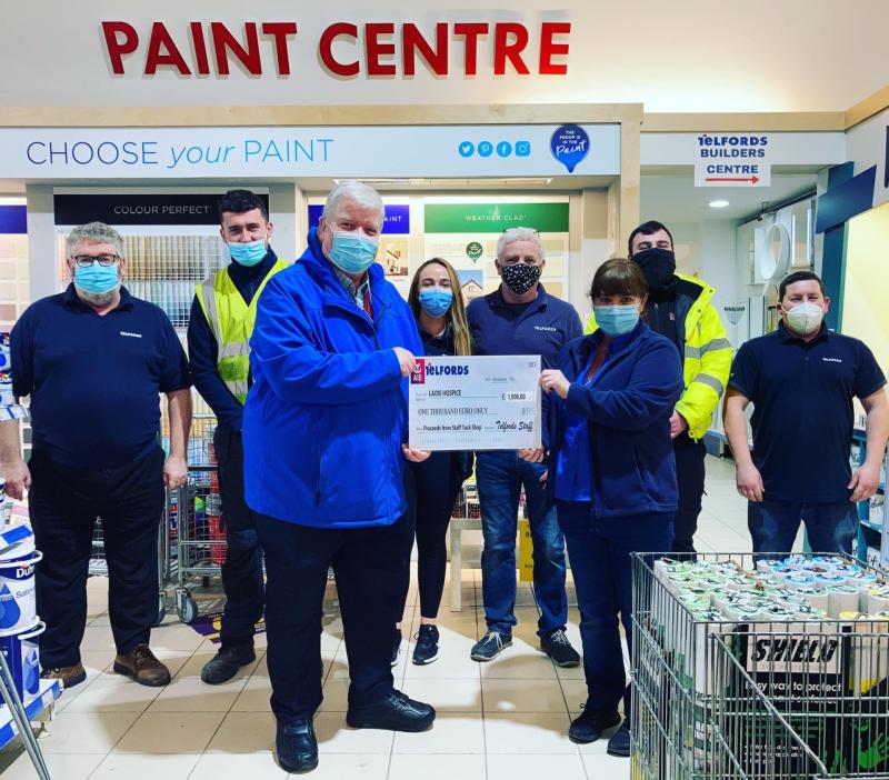 Shop workers donating tuck shop cash to Laois charities