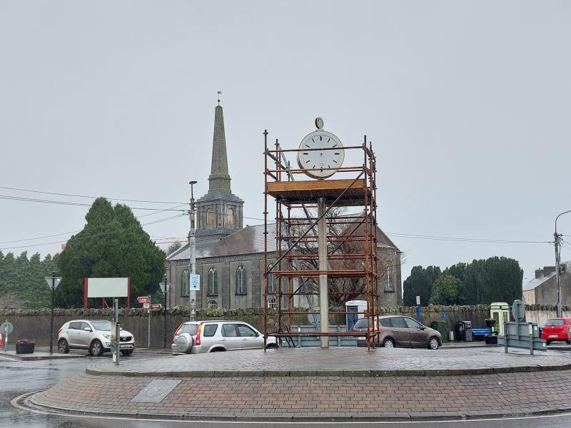 Bad timing - repair begins of 'ugliest clock ever' in Portlaoise