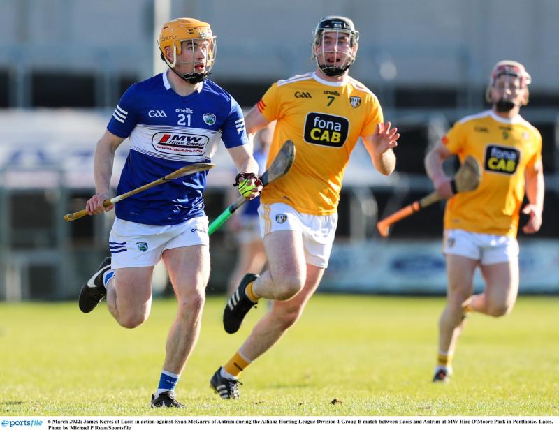 14 man Laois produce heroics to egde out Antrim to guarantee Division one safety 