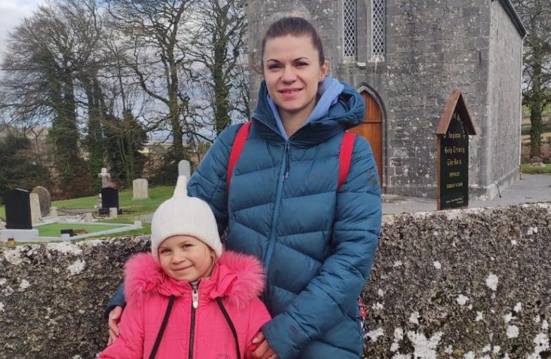 Ukraine mother and child reach safety of Laois village