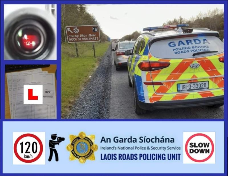 Speeding novice learner driver to learn the hard way in Laois