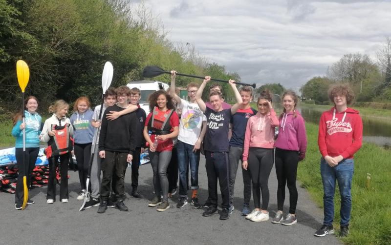 Laois TY students enjoy canal kayaking trip