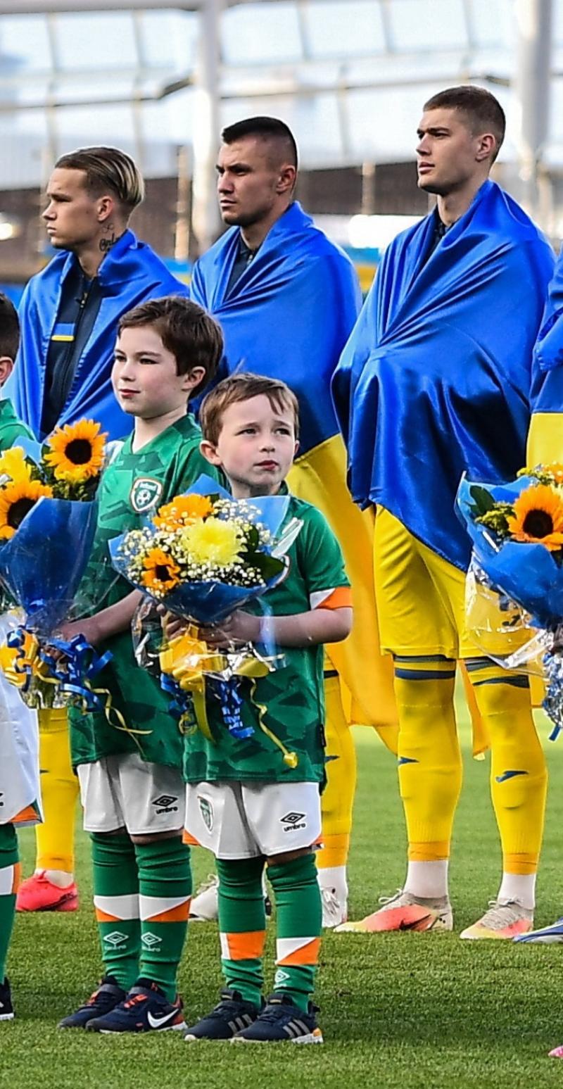 Laois boys were proud mascots at recent Ireland v Ukraine International 